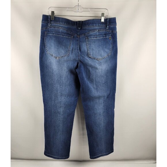 Democracy Jeans Womens Ab Solution 14P Blue Distressed Denim (33X26) - Picture 8 of 11